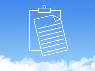 Notepad paper document cloud shape