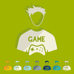 Flat design: gamer