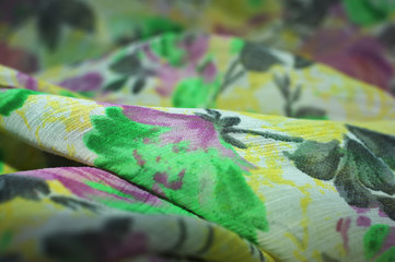chiffon with floral ornament, background