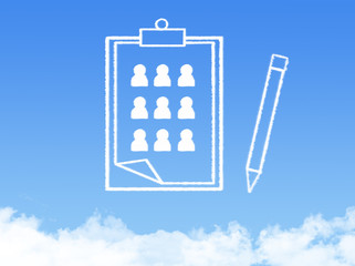 Notepad paper document cloud shape