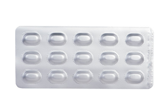 aluminum blister pack on white