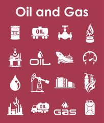 Set of oil and gas simple icons