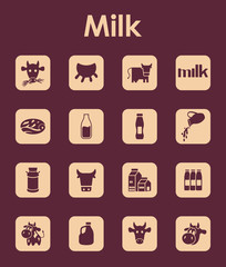 Set of milk simple icons