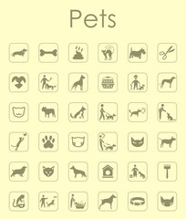 Set of pets simple icons