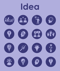 Set of idea simple icons