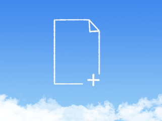 Notepad paper document cloud shape