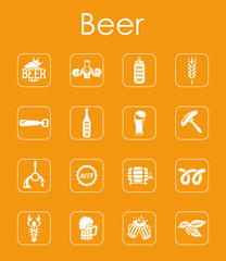 Set of beer simple icons