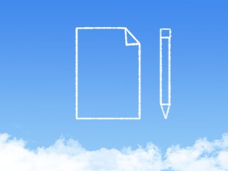 Notepad paper document cloud shape