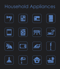 Fototapeta na wymiar Set of household appliances simple icons