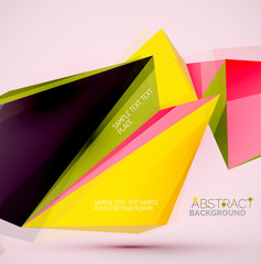 Geometric shapes in the air. Vector abstract background