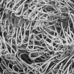 close up a roll of wire