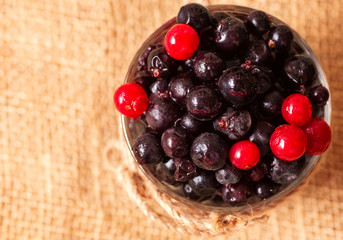 cup of frozen berries