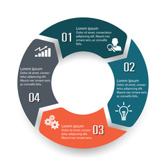 Circle infographic label four option colorful design