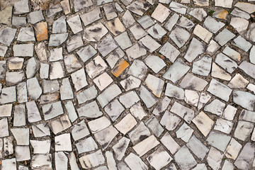 Traditional Portuguese stone sidewalk in Rio de Janeiro