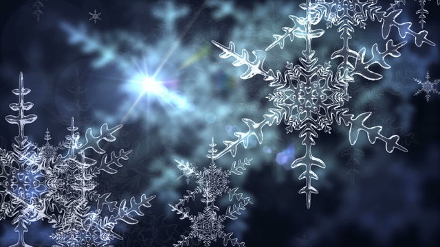 animated snowflake drop from the winter sky