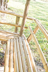 seat bamboo in garden