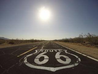 Route 66 Pavement Sign - Mojave Desert