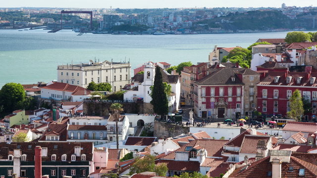 4K timelapse of Lisbon rooftop in Portugal UHD