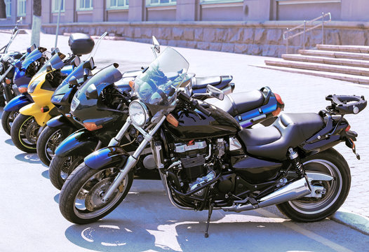 Fototapeta motorcycles on parking