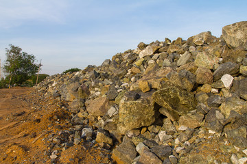 Pile rocks and trees