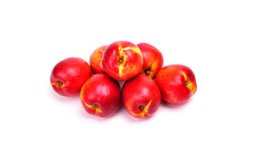 A Pile of Nectarines on White Background