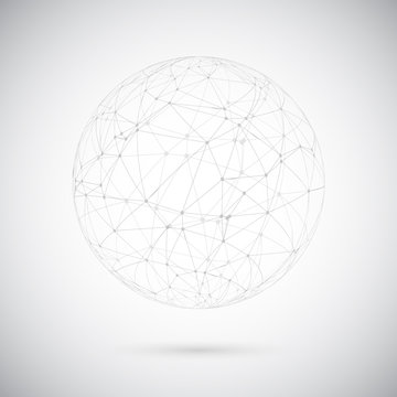 Global Network Lines With Dots Connection Vector Background