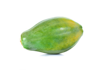 green papaya in white background