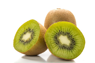 Fresh kiwi fruit isolated on white background