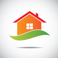 business home icon, branding emblem design