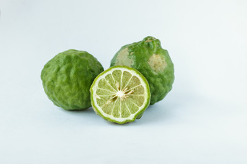 Bergamot fruit on white background.