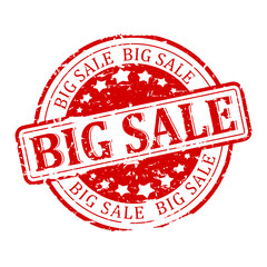 Damaged round red stamped - big sale - vector