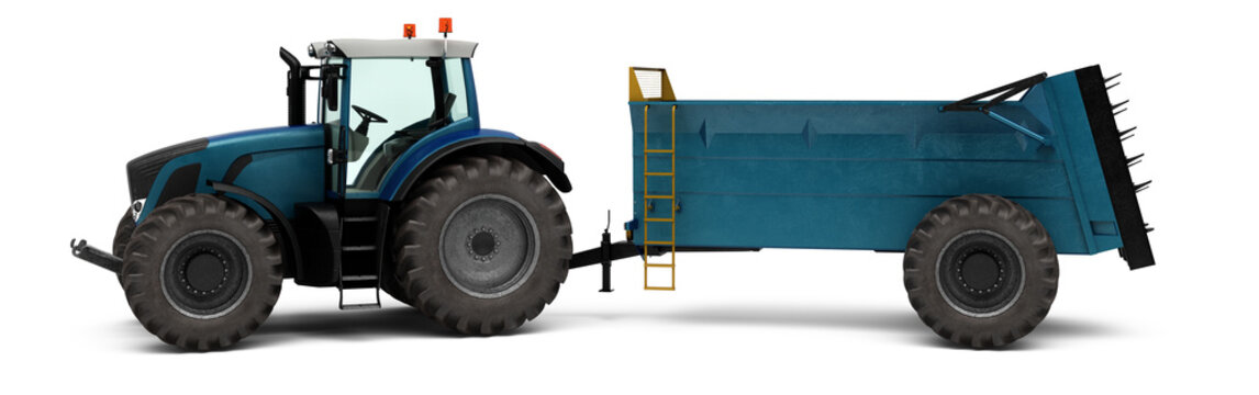 Traktor mit einem Dosierwagen