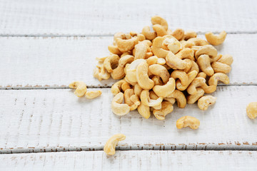 cashew loose on white boards