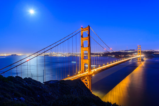 Fototapeta Golden gate bridge at night in San Francisco