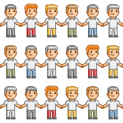 Pixel art pattern friends