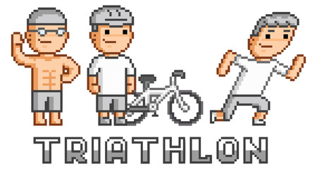 Pixel logo triathlon