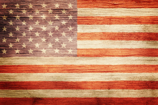Worn vintage American flag background