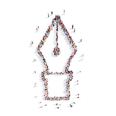 people in the form of a pen.