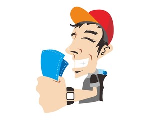 boy ticketing mascot logo