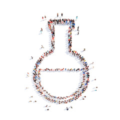 people representing the flask.