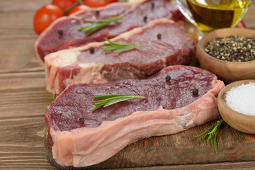 Raw ribeye steak