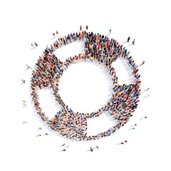 people in the shape of a life buoy.