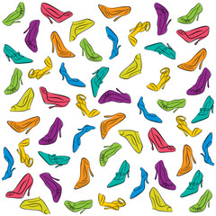 Obraz premium colorful stylish footwear pattern design vector