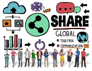Share Social Media Connection Social Networking Concept