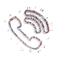 people in the shape of a handset, wi-fi.