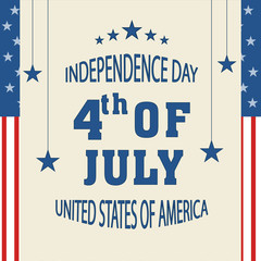 Greeting card for American Independence Day.