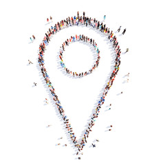 people in the form of a map pointer.