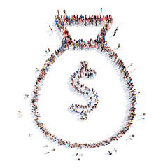 people in the shape of a bag, Dollar.