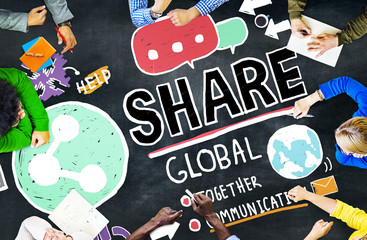 Share Social Media Social Networking Communication Concept