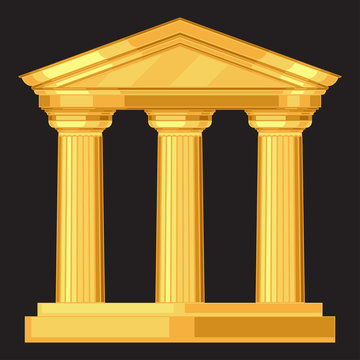 Doric realistic antique greek temple with columns